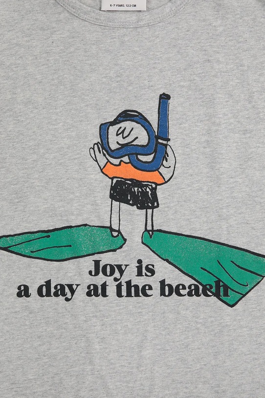 Chłopiec Bobo Choses t-shirt bawełniany dziecięcy A Day At The Beach 125AC007 szary