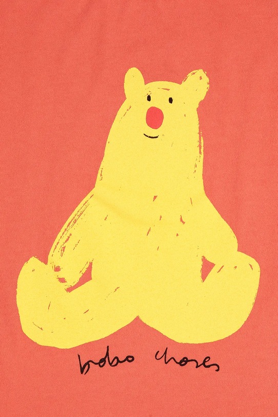 Băieți Bobo Choses tricou de bumbac pentru copii Hug Me Bear 125AC011 portocaliu