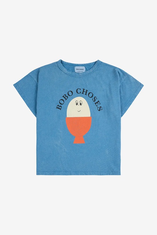 Дитяча бавовняна футболка Bobo Choses Morning Egg 125AC006 блакитний SS25