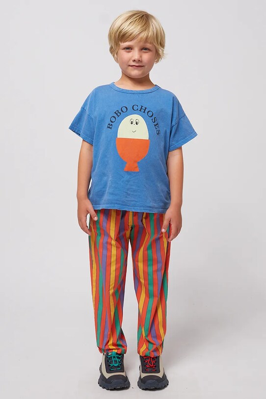 Дитяча бавовняна футболка Bobo Choses Morning Egg блакитний 125AC006