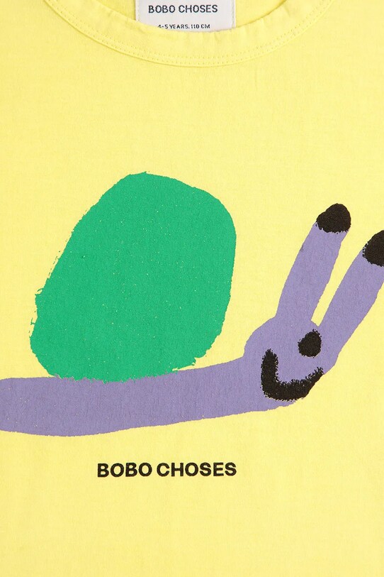 Мальчик Детская футболка Bobo Choses Funny Snail 125AC004 жёлтый