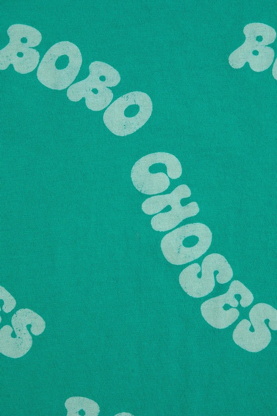 Мальчик Детская хлопковая футболка Bobo Choses Wavy 125AC005 зелёный