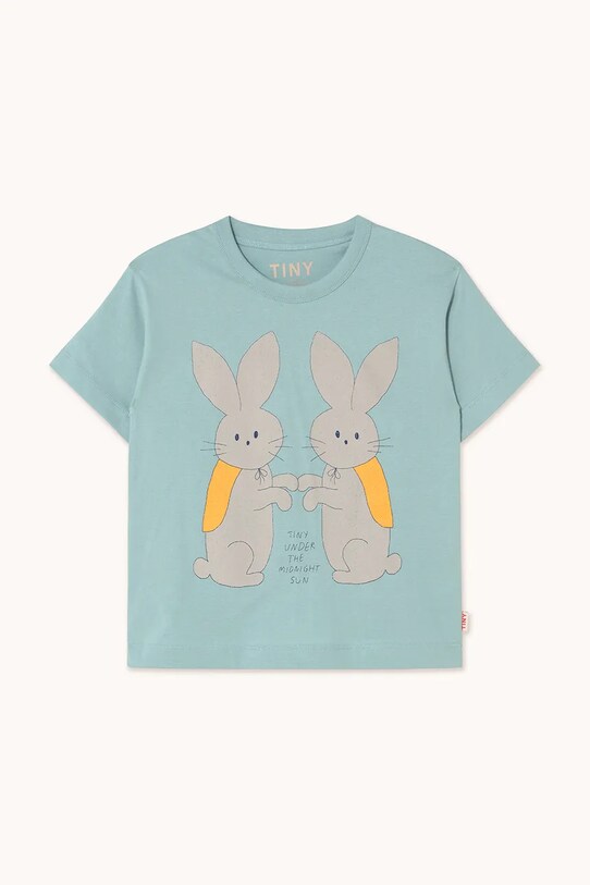 Tinycottons t-shirt bawełniany dziecięcy BUNNIES GRAPHIC TEE SS25.075 niebieski SS25