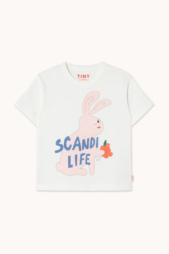 Dječja pamučna majica kratkih rukava Tinycottons SCANDI LIFE GRAPHIC TEE SS25.076 bež SS25
