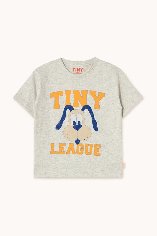 Dětské bavlněné tričko Tinycottons TINY LEAGUE GRAPHIC TEE SS25.079 šedá SS25