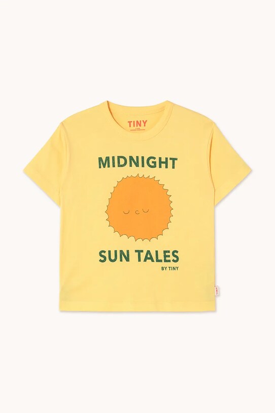 Tinycottons tricou de bumbac pentru copii SUN TALES GRAPHIC TEE SS25.089 galben SS25