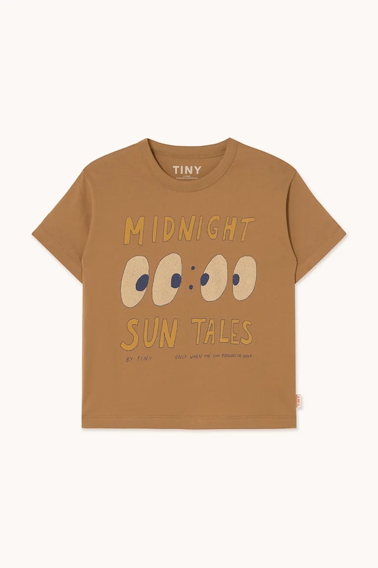 Tinycottons t-shirt bawełniany dziecięcy MIDNIGHT GRAPHIC TEE SS25.093 brązowy SS25