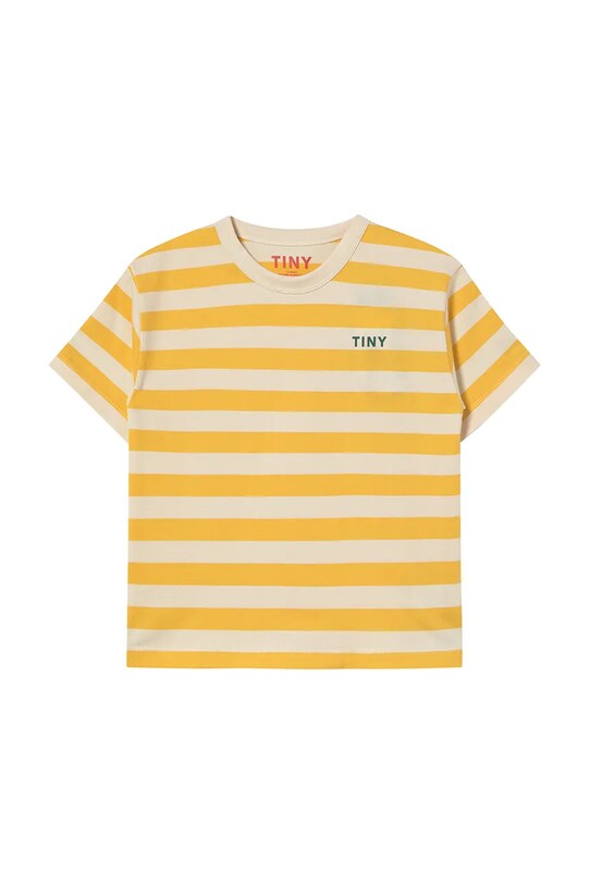 Παιδικό βαμβακερό μπλουζάκι Tinycottons STRIPES TEE SS25.111 κίτρινο SS25