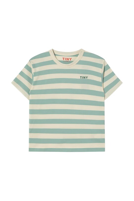 Παιδικό βαμβακερό μπλουζάκι Tinycottons STRIPES TEE SS25.111 πράσινο SS25