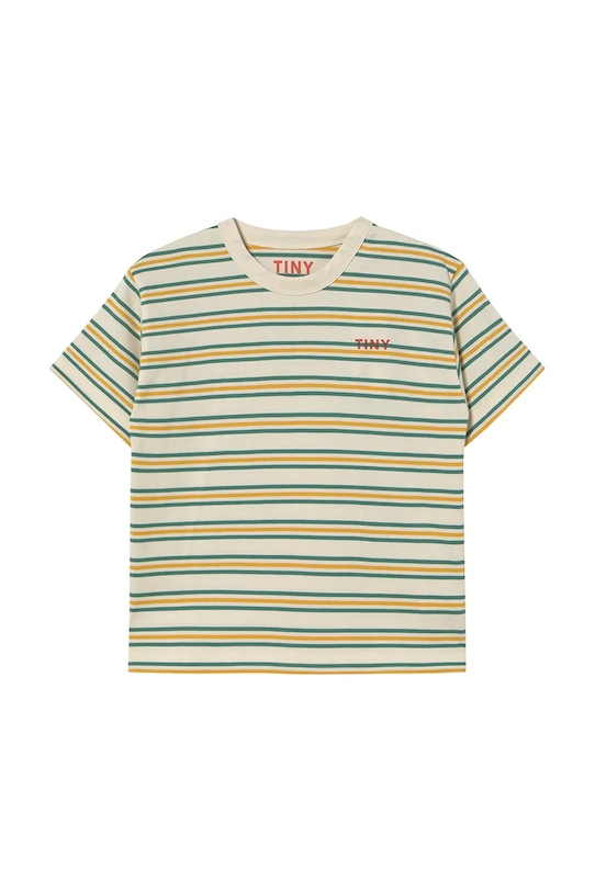 Παιδικό βαμβακερό μπλουζάκι Tinycottons STRIPES MULTICOLOR TEE SS25.122 μπεζ SS25
