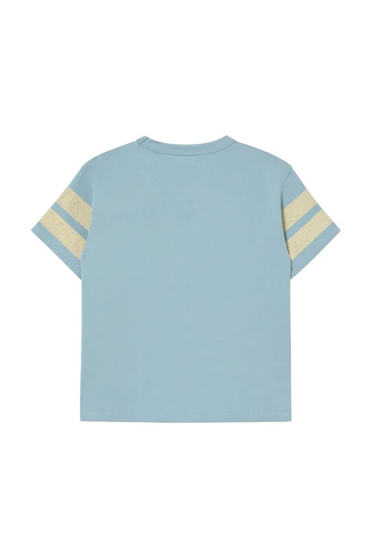 Αγορίστικα Παιδικό βαμβακερό μπλουζάκι Tinycottons STRIPES LOGO TEE SS25.137 μπλε