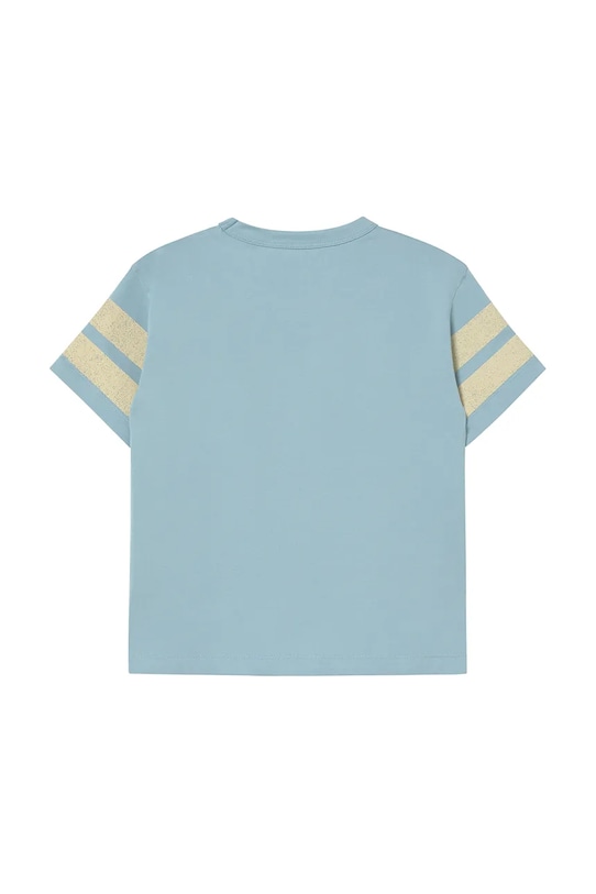 Αγορίστικα Παιδικό βαμβακερό μπλουζάκι Tinycottons STRIPES LOGO TEE SS25.137 μπλε