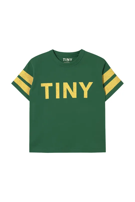 Tinycottons t-shirt bawełniany dziecięcy STRIPES LOGO TEE SS25.137 zielony SS25