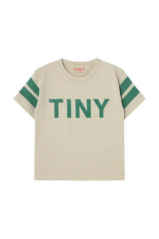 Tinycottons t-shirt bawełniany dziecięcy STRIPES LOGO TEE SS25.137 beżowy SS25