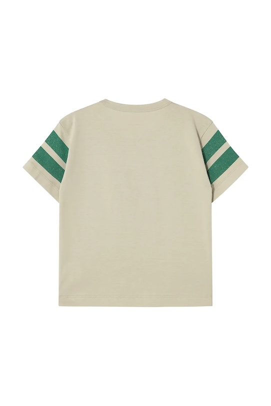 Αγορίστικα Παιδικό βαμβακερό μπλουζάκι Tinycottons STRIPES LOGO TEE SS25.137 μπεζ
