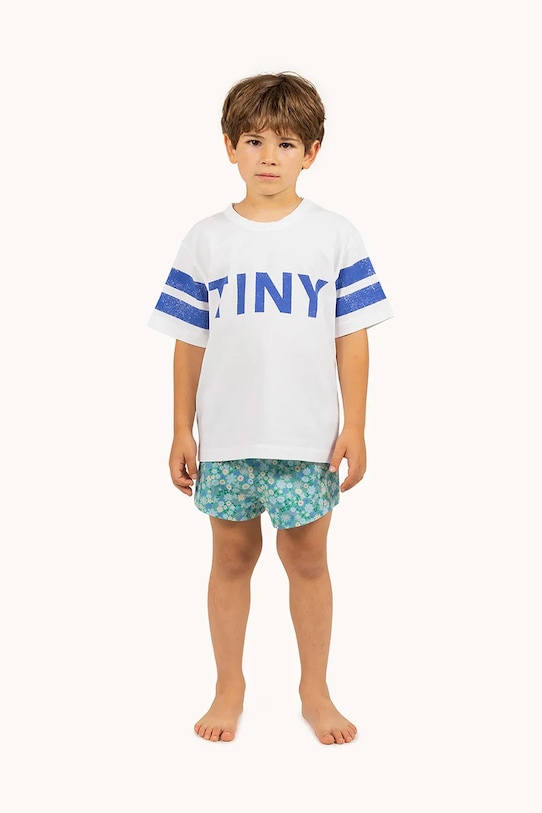 Παιδικό βαμβακερό μπλουζάκι Tinycottons STRIPES TINY TEE μπεζ SS25.145