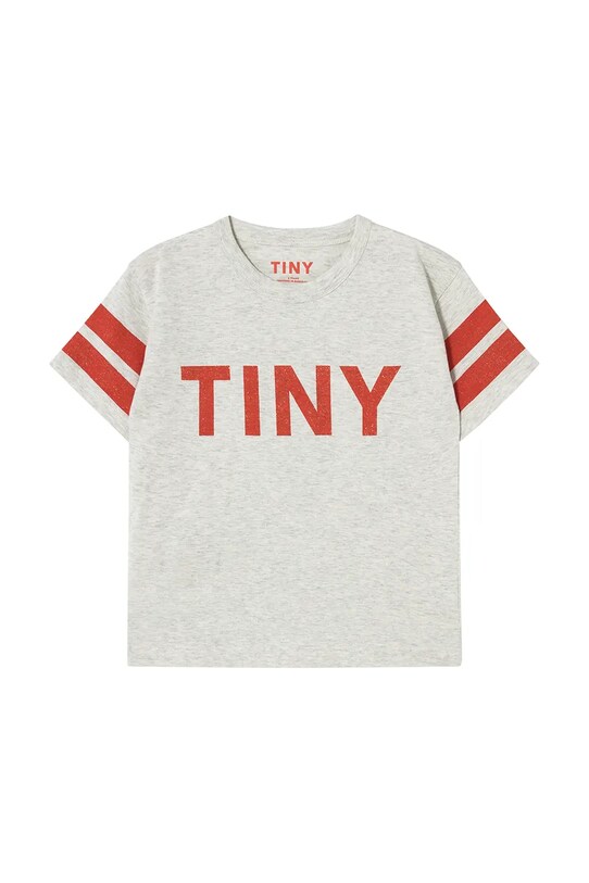 Παιδικό βαμβακερό μπλουζάκι Tinycottons STRIPES TINY TEE στάμπα γκρί SS25.145