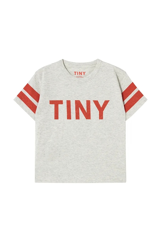 Παιδικό βαμβακερό μπλουζάκι Tinycottons STRIPES TINY TEE στάμπα γκρί SS25.145