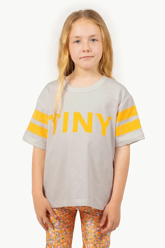 Παιδικό βαμβακερό μπλουζάκι Tinycottons STRIPES TINY TEE μπεζ SS25.145