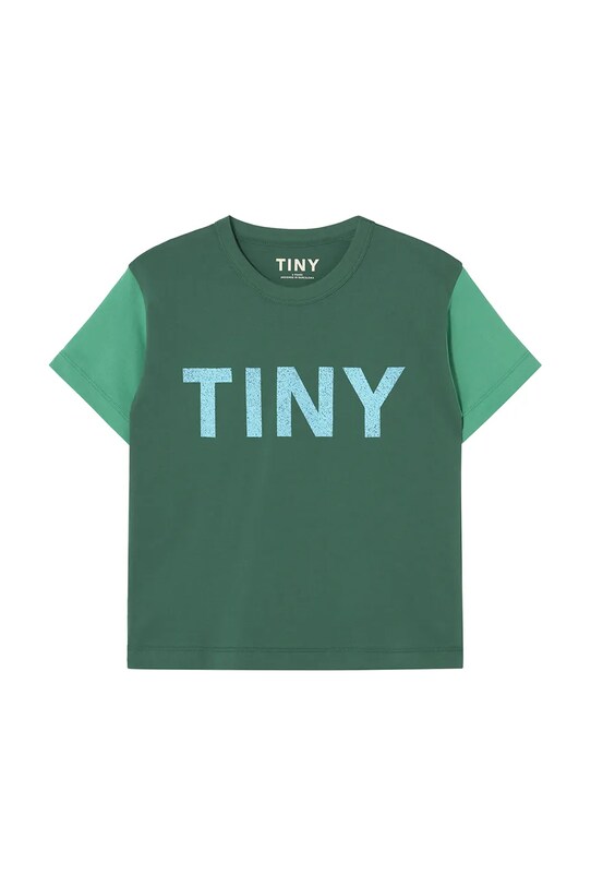 Παιδικό βαμβακερό μπλουζάκι Tinycottons COLOR BLOCK TEE SS25.159 πράσινο SS25