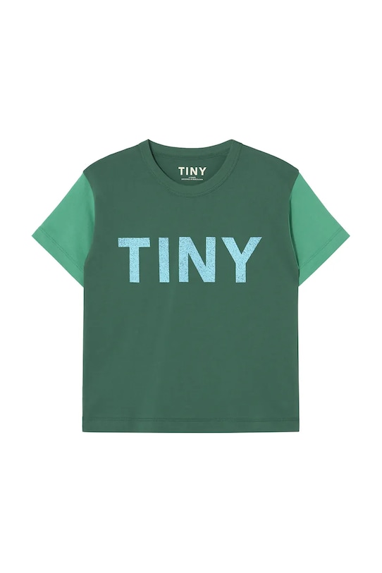 Παιδικό βαμβακερό μπλουζάκι Tinycottons COLOR BLOCK TEE SS25.159 πράσινο SS25