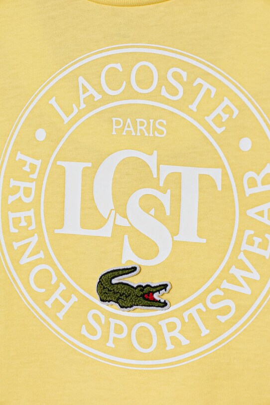 Мальчик Детская хлопковая футболка Lacoste TJ2463 жёлтый