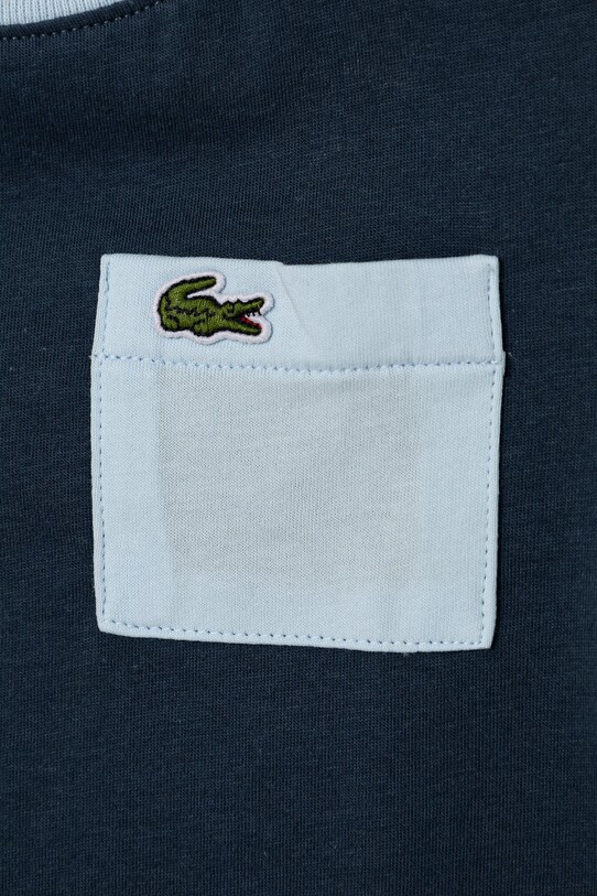 Мальчик Детская хлопковая футболка Lacoste TJ7295 тёмно-синий