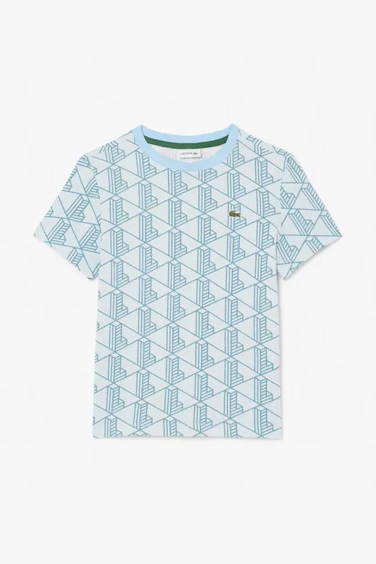 Дитяча бавовняна футболка Lacoste TJ8411 блакитний SS25