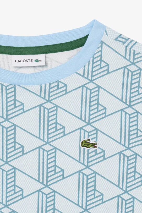 Дитяча бавовняна футболка Lacoste блакитний TJ8411
