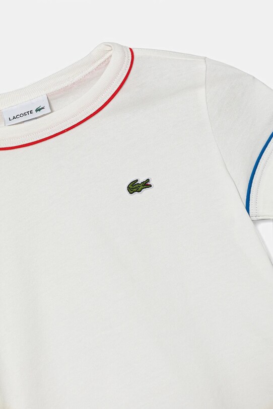 Хлопчик Дитяча бавовняна футболка Lacoste TJ8431 білий