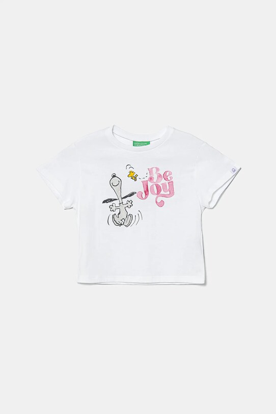 Дитяча бавовняна футболка United Colors of Benetton бавовна білий 3X1SG10I9.P.Seasonal