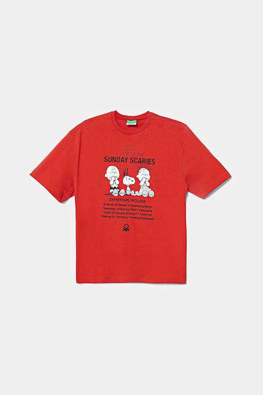 United Colors of Benetton tricou de bumbac pentru copii print rosu 3X1SC10NI.G.Seasonal
