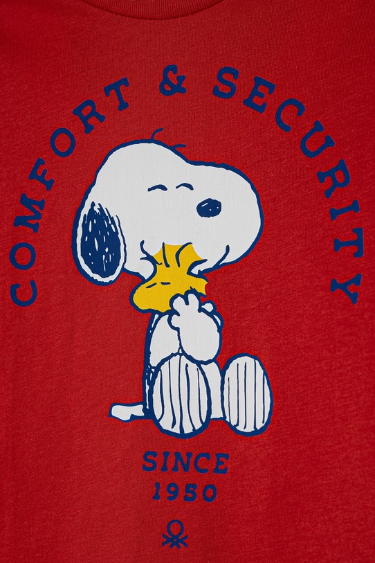 Băieți United Colors of Benetton tricou de bumbac pentru copii 3X1SG10IB.P.Seasonal rosu