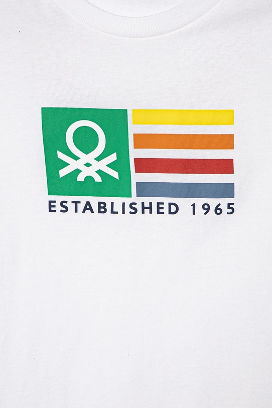 Băieți United Colors of Benetton tricou de bumbac pentru copii 3I1XC10N3.G.Seasonal alb