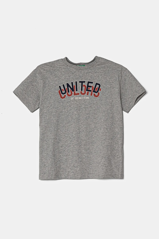 Παιδικό βαμβακερό μπλουζάκι United Colors of Benetton στάμπα γκρί 3I1XC10N3.G.Seasonal