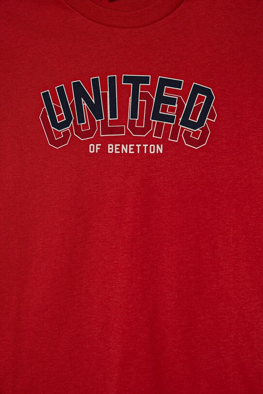 Αγορίστικα Παιδικό βαμβακερό μπλουζάκι United Colors of Benetton 3I1XC10N3.G.Seasonal κόκκινο