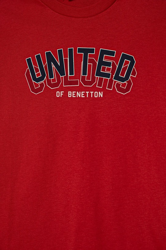 Мальчик Детская хлопковая футболка United Colors of Benetton 3I1XC10N3.G.Seasonal красный