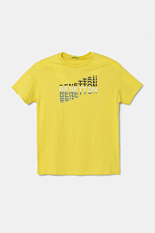 Дитяча бавовняна футболка United Colors of Benetton бавовна зелений 3I1XC10N3.G.Seasonal