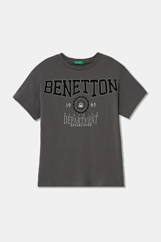 United Colors of Benetton tricou de bumbac pentru copii print gri 3I1XC10N3.G.Seasonal
