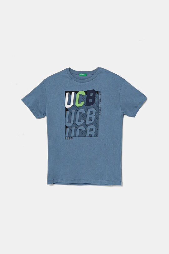 United Colors of Benetton tricou de bumbac pentru copii print albastru 3I1XC10N3.G.Seasonal