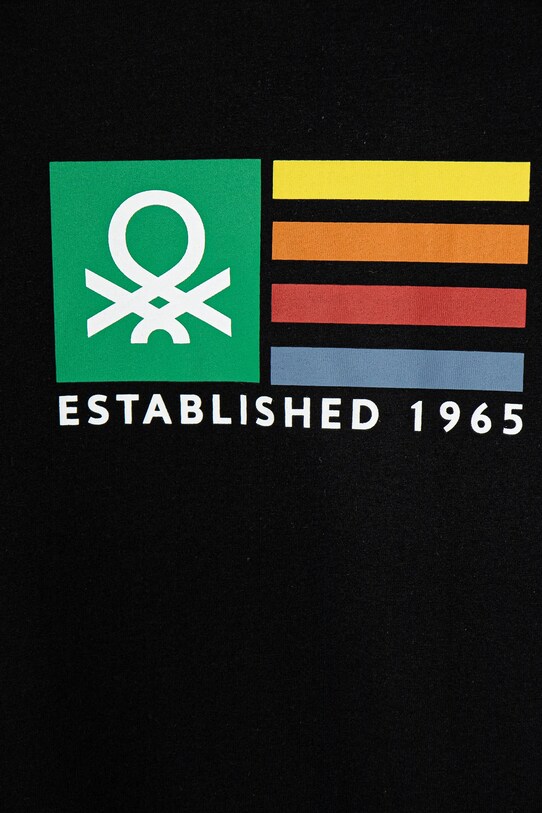 Хлопчик Дитяча бавовняна футболка United Colors of Benetton 3I1XC10N3.G.Seasonal чорний