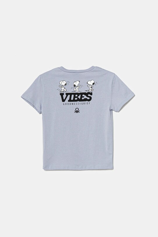 United Colors of Benetton t-shirt bawełniany dziecięcy 3X1SC10NG.G.Seasonal niebieski SS25