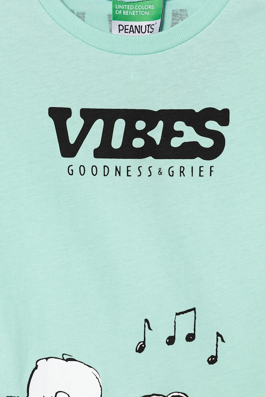 Chłopiec United Colors of Benetton t-shirt bawełniany dziecięcy 3X1SC10NG.G.Seasonal zielony