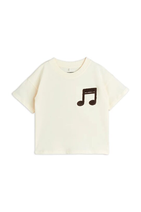 Detské bavlnené tričko Mini Rodini Note 2522011711 béžová SS25