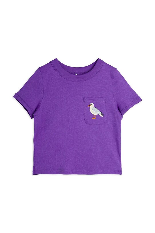 Детская хлопковая футболка Mini Rodini Seagull хлопок фиолетовой 2522013645