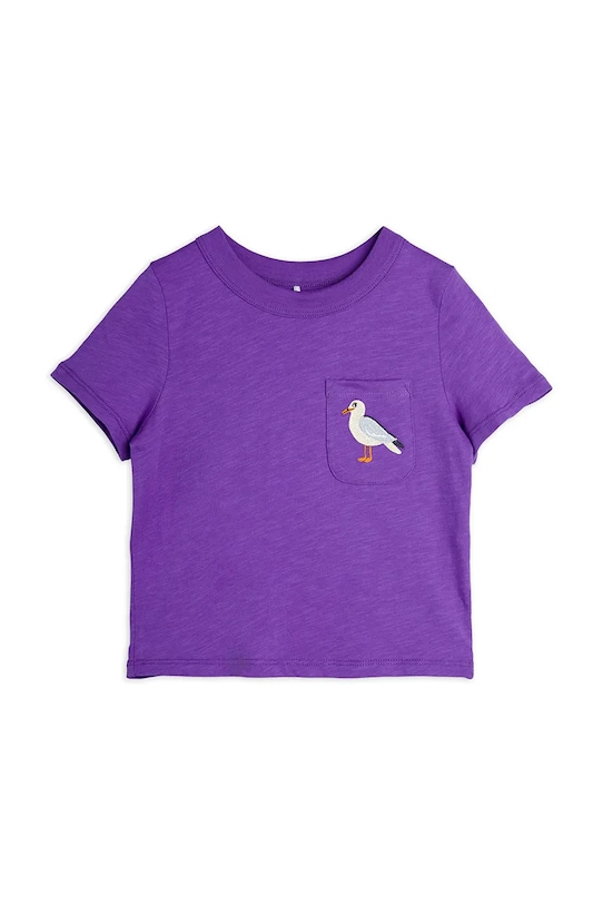 Mini Rodini tricou de bumbac pentru copii Seagull uni violet 2522013645