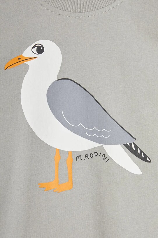 Детская хлопковая футболка Mini Rodini Seagull серый 2522013797