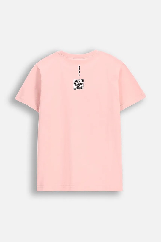 Dječja pamučna majica kratkih rukava Coccodrillo WC5143205VUA bež SS25