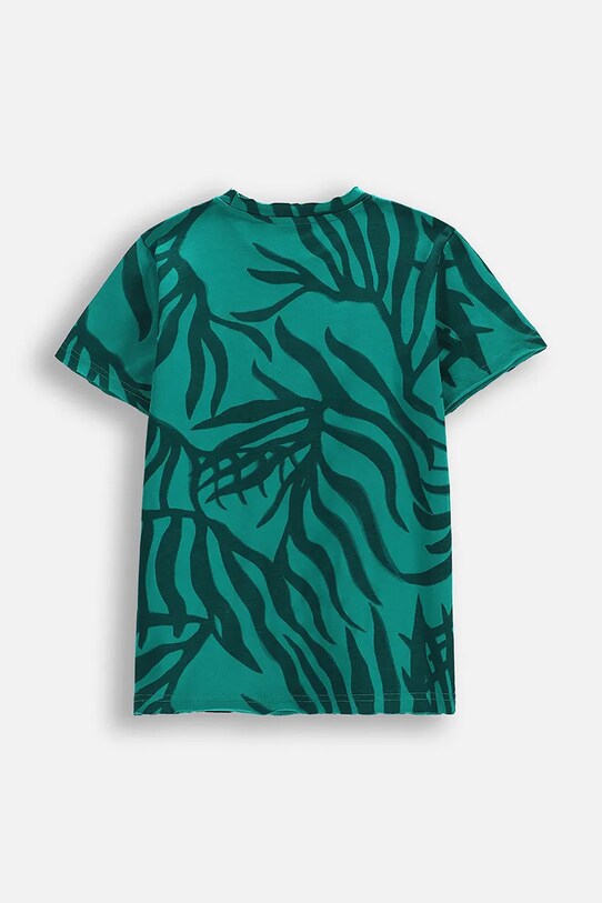 Coccodrillo t-shirt bawełniany dziecięcy WC5143202TBJ zielony SS25
