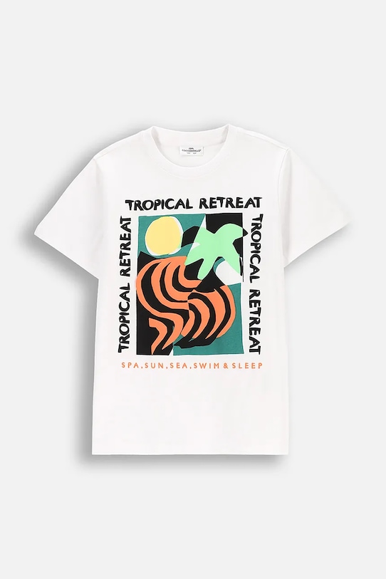 Coccodrillo tricou de bumbac pentru copii print alb WC5143205TBJ